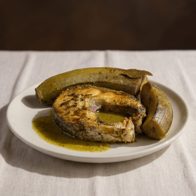 Fish/Plantain Black Soup.