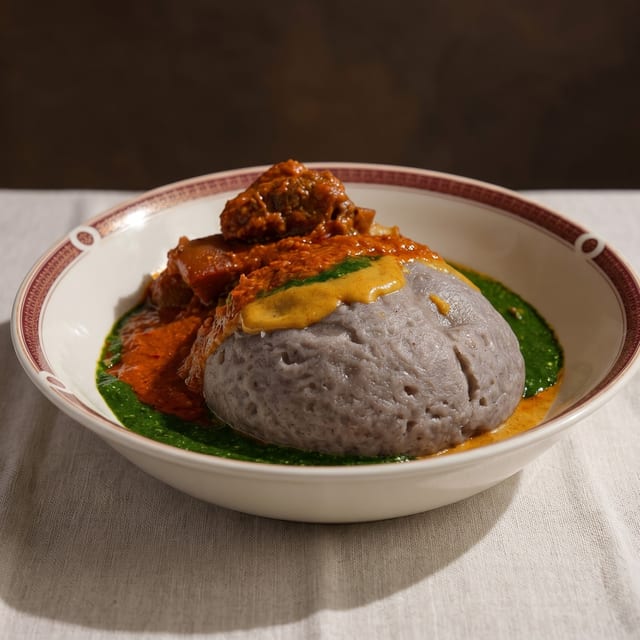 Gbegiri with Amala.