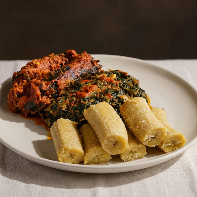 Plantain and Spinach.