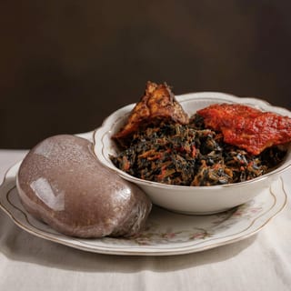Amala with Vegetable (Efo Riro)